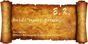 Belényesi Kinga névjegykártya