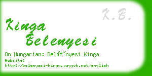 kinga belenyesi business card